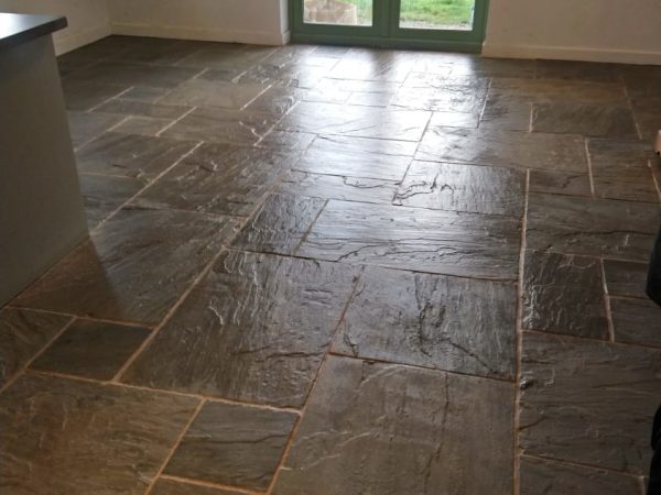 Flagstone Kitchen Floor Cleaning After